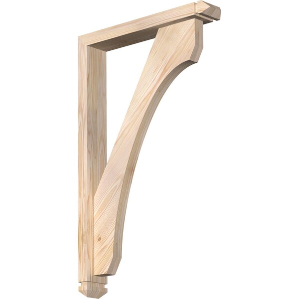 Ekena Millwork Legacy Arts and Crafts Smooth Bracket w/ Offset Brace, Douglas Fir, 3 1/2"W x 20"D x 32"H BKT0402X20X32LEC03SDF - main